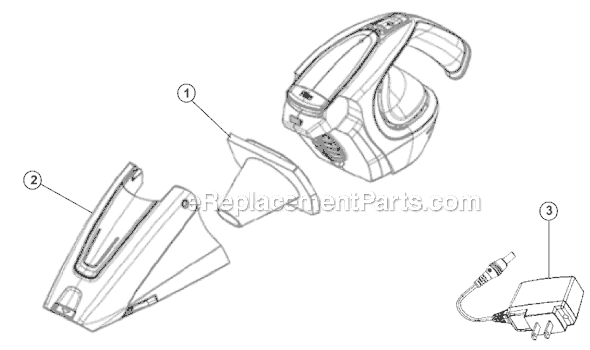 Page A Diagram and Parts List for BD10100  Dirt Devil Hand Vacuum